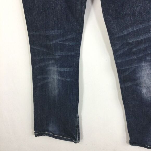 Wrangler Premium Patch Bootcut Mid Rise Western Dark Wash Denim Jeans Blue - Picture 8 of 15